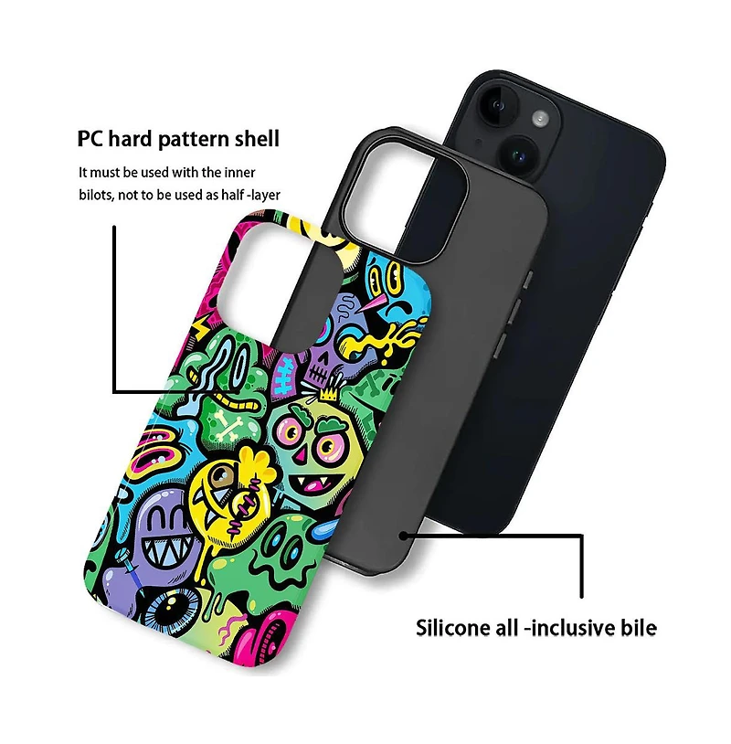 Lisen Neon Mutants 2-Layer Phone Case Compatible with Apple iPhone 15 Pro