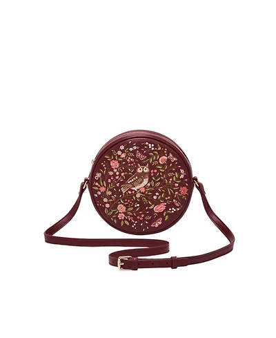Fable England Chloe Owl Embroidered Circle Bag