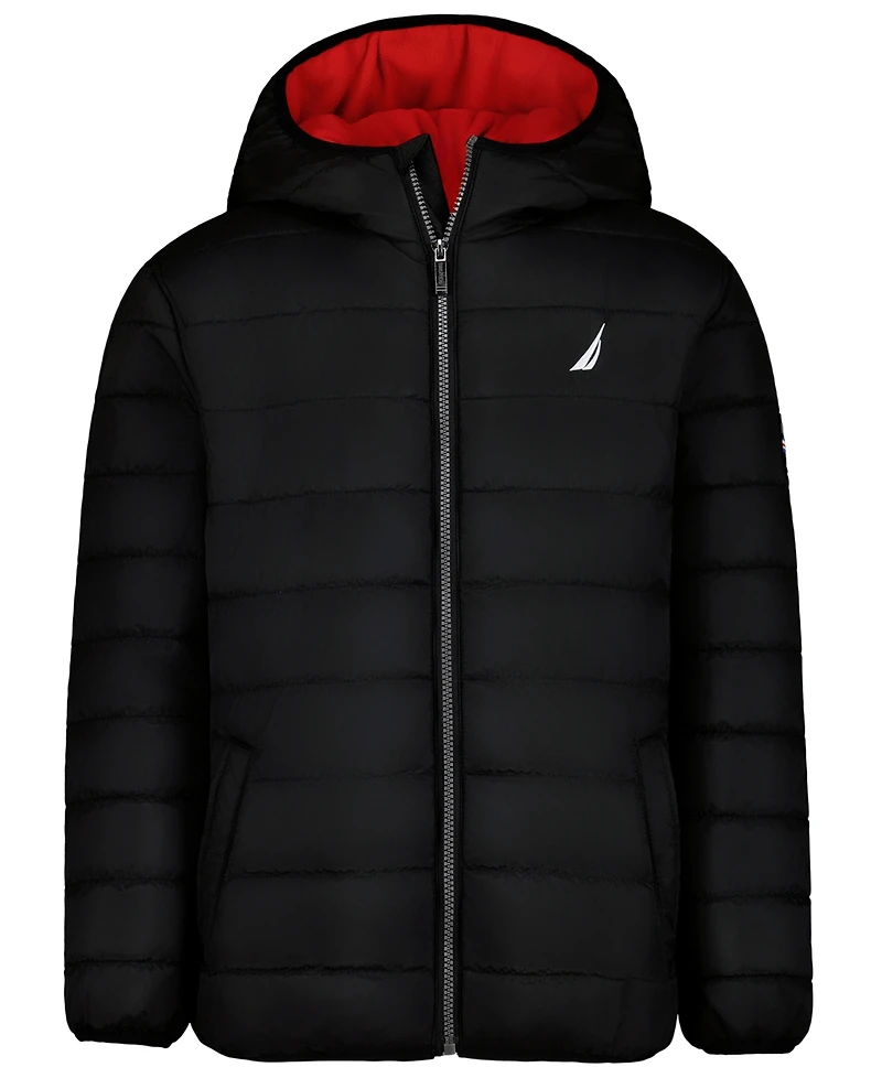 Nautica Boys' 8-20 Hooded Puffer Fleece-Lined Jacket