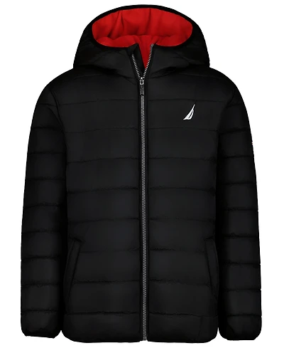Nautica Boys' 8-20 Hooded Puffer Fleece-Lined Jacket