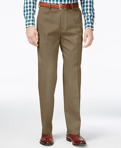 Haggar Men's Big & Tall Premium No Iron Khaki Classic Fit Flat Front Hidden Expandable Waistband Pants