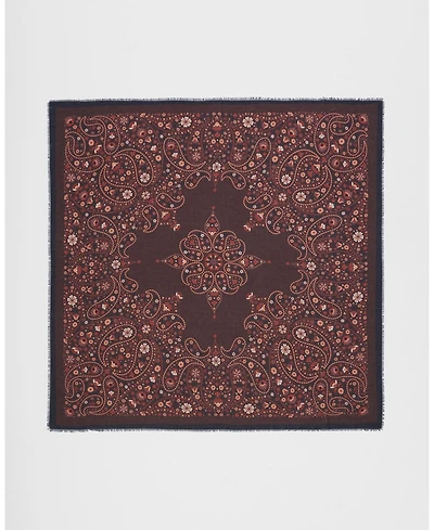 Fable England Women's Eve Paisley Large Square Pashmina Scarf in Chocolate