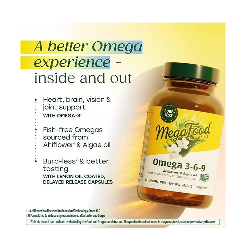 MegaFood Omega 3-6-9 ,60 Capsules