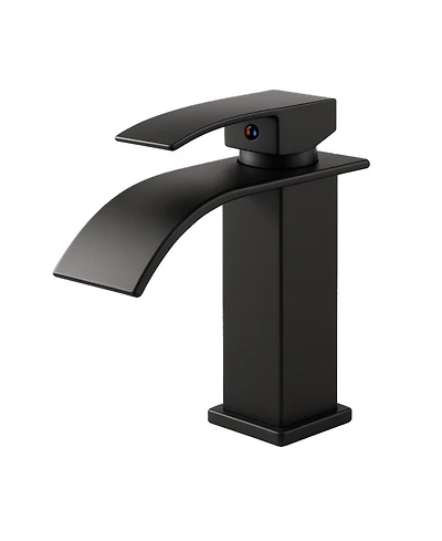 Phying Single Handle Bathroom Faucet Stainless Steel Single Hole Lavatory Faucet Modern Deck Mounted Basin Mixer Tap for Bathroom Vanity Sink