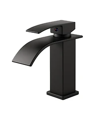 Phying Single Handle Bathroom Faucet Stainless Steel Single Hole Lavatory Faucet Modern Deck Mounted Basin Mixer Tap for Bathroom Vanity Sink