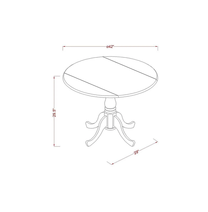 East West Furniture 5 Piece Kitchen Table set for 4-Kitchen dinette Table and 4 Dining Chairs