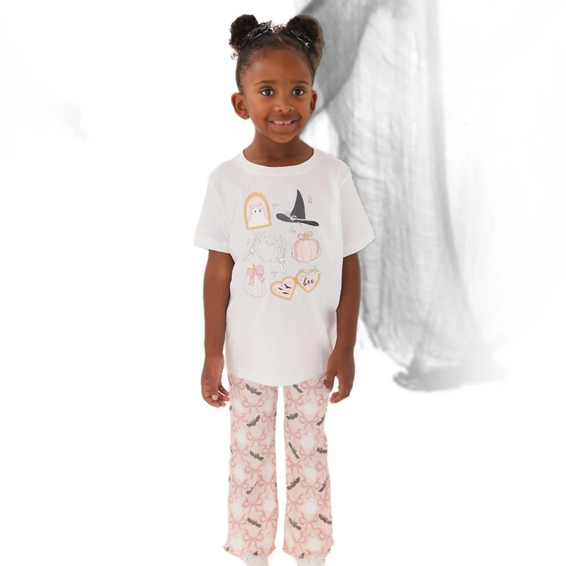 Sweet Wink Big Girls (10-12) Bat And Ghost Trellis Halloween Flare Legging