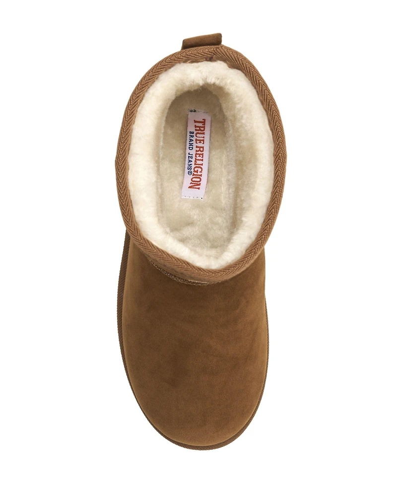 True Religion Women's Lana Faux Suede Wings Logo Boot