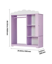 Gouun Kids Dress Up Storage Armoire with Jewelry Cabinet and Two Play Mirrors