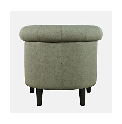 Jofran Transitional Contemporary Upholstered Barrel Curved Back Accent Chair
