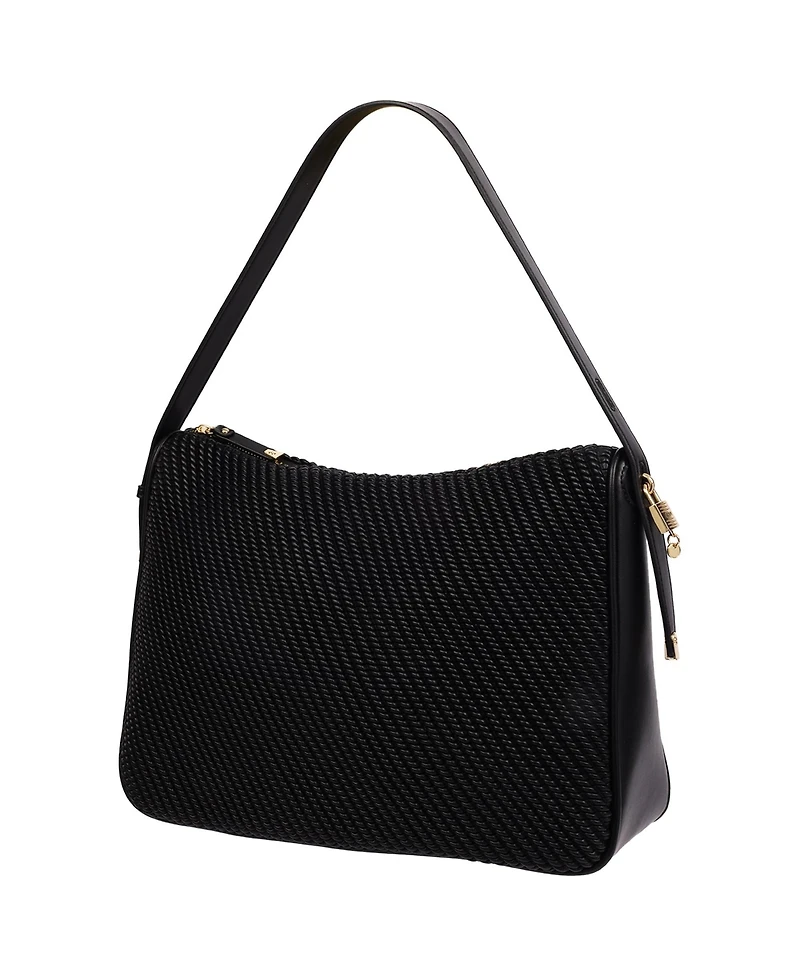 Jason Wu Haywood Double Zip Hobo Bag with 3D Rope Pleated Detail