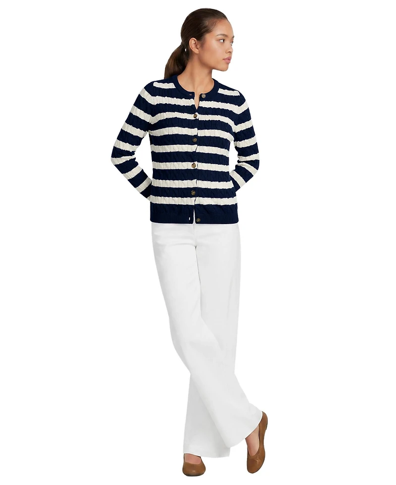Lands' End Women's Drifter Cable Cardigan Sweater