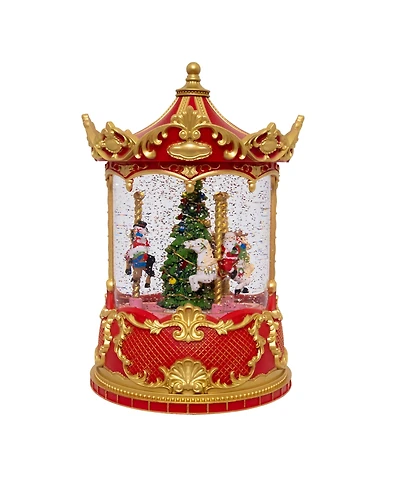 Kurt Adler 8.5" Lighted Usb Carousel Swirling Glitter Lantern