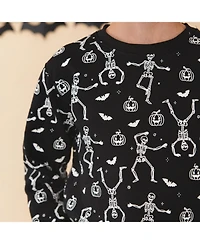 Sweet Wink Big Boys 10-12 Glow The Dark Silly Skelly Halloween Sweatshirt