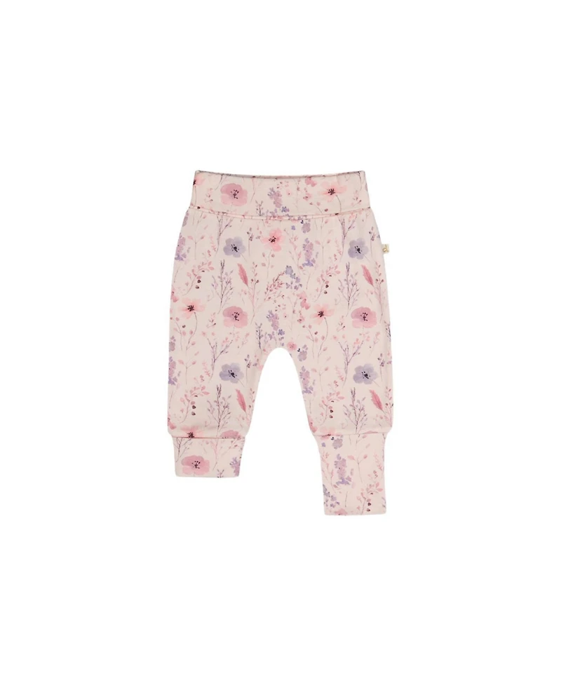 Deux par Deux Baby Girls' Floral Cotton-Blend Pull-On Pants, 2-Pack