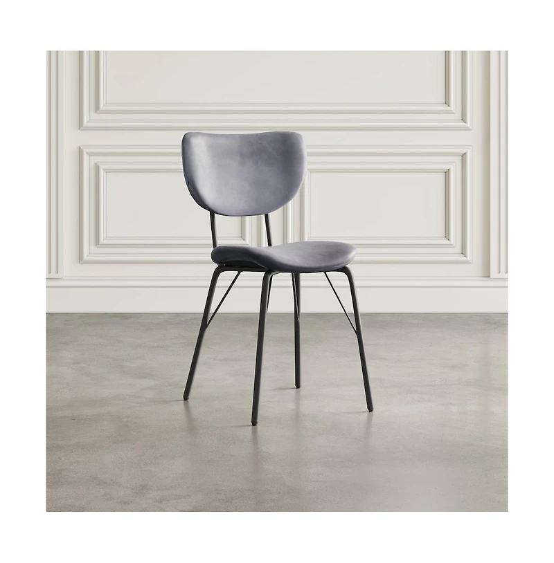 Modern Faux Leather Split-Back Upholstered Dining Chair (Set of 2)