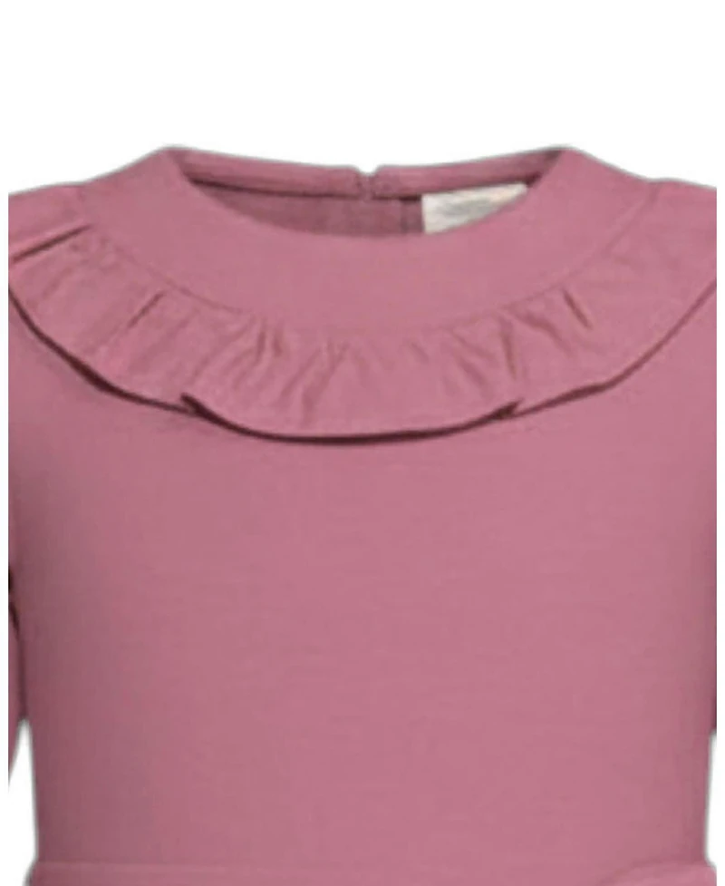 Hope & Henry Toddler Girls' (2T-5T) Organic Ruffle Neck Knit Skater Dress