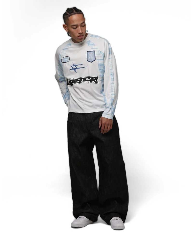 Loiter Men's World Wide Graphic Long-Sleeve Crew Neck Jersey