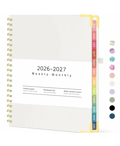 Danrong Academic Planner Hardcover Weekly Monthly Organizer with Tabs