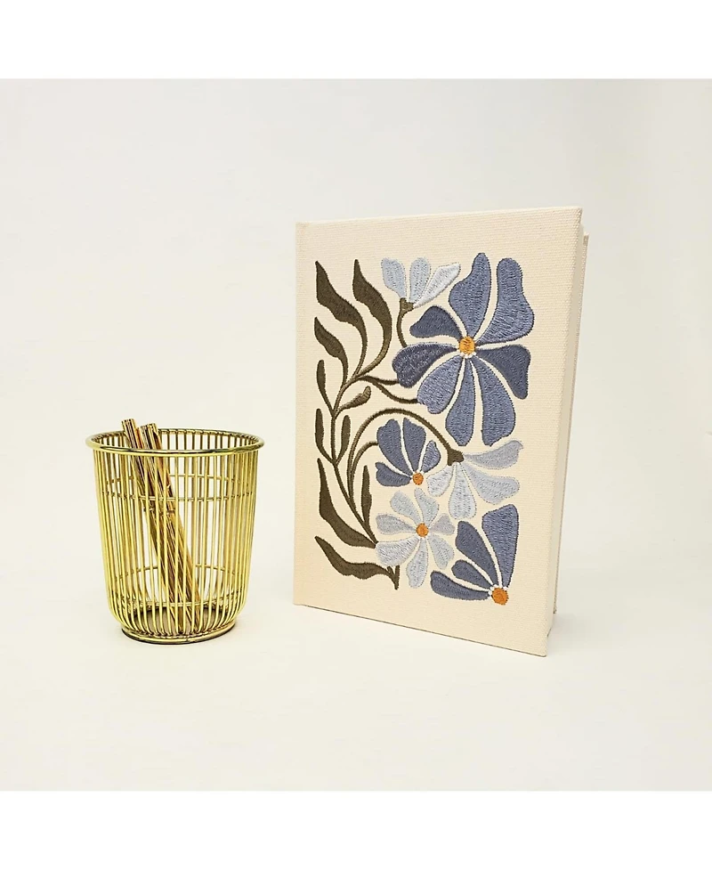 Danrong Embroidered Canvas Hardcover Journal Lined Pages