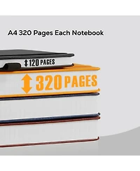 Danrong Large Hardcover College Ruled Notebook 320 Pages Faux Leather Journal With Bookmark And Pocket