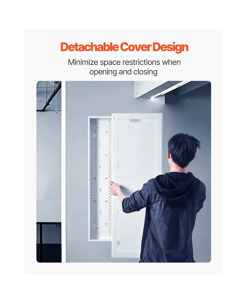 Bestcore 42 in Structured Media Enclosure Recessed In-Wall Network Cabinet