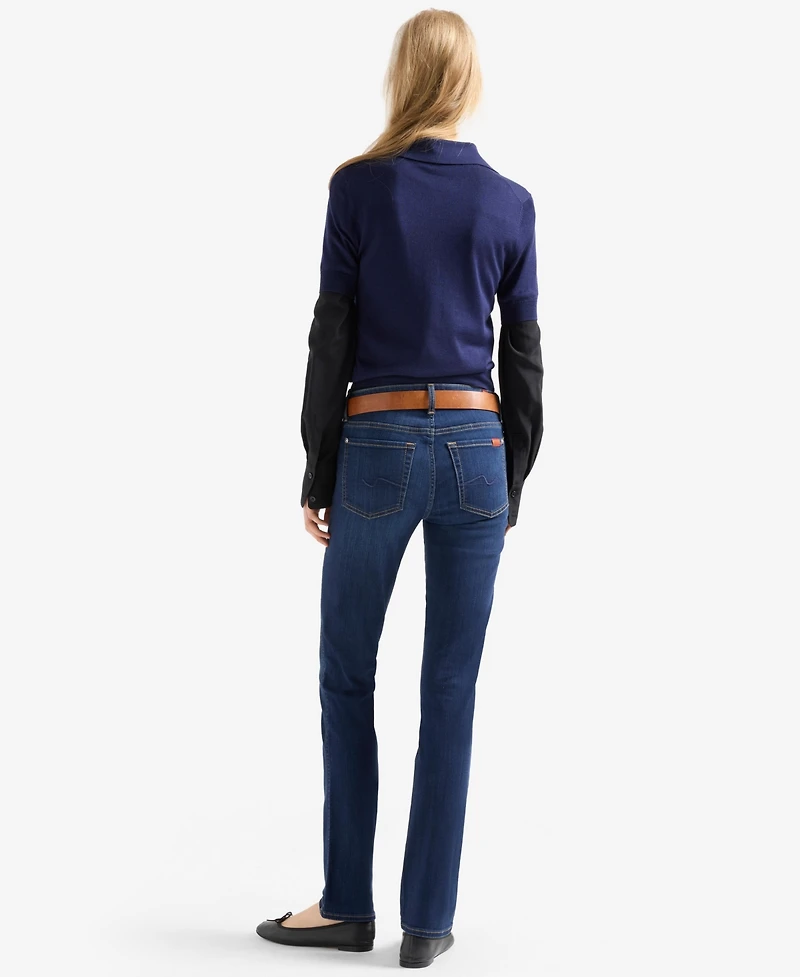 7 For All Mankind Women's Kimmie Mid-Rise Straight-Leg Jeans