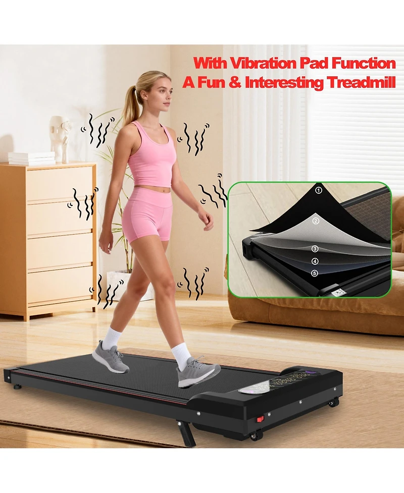 Zeny 2.0HP Brushless Folding Under-Desk Treadmill With Incline and 300-lbs Carbon-Steel Frame
