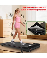 Zeny 2.0HP Brushless Folding Under-Desk Treadmill With Incline and 300-lbs Carbon-Steel Frame