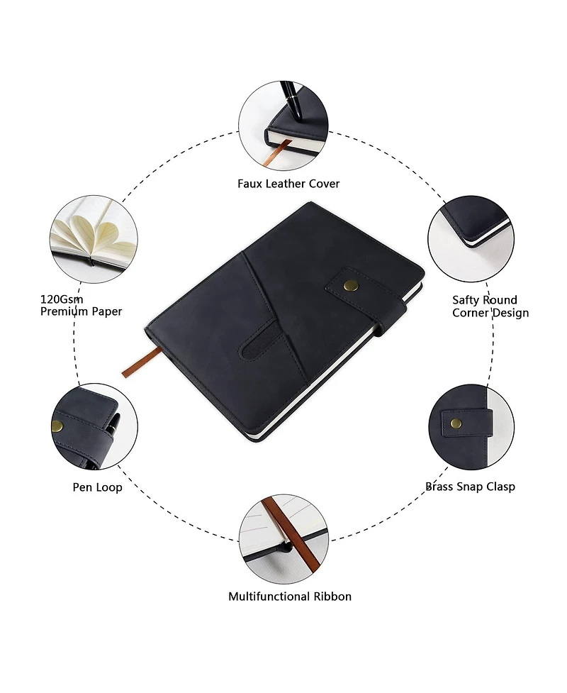 Danrong Hardcover Lined Journal Notebook With Pen Gift Box Layflat Writing For Work Travel School