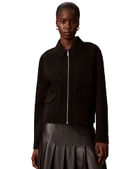 Calvin Klein Women's Zip-Front Unlined Wool-Blend Jacket