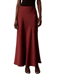 Calvin Klein Womens Pull On Satin Maxi Skirt