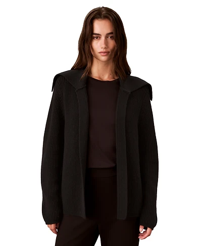 Calvin Klein Women's Open-Front Collared Wool-Blend Cardigan