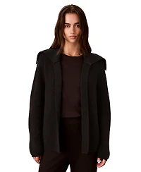Calvin Klein Women's Open-Front Collared Wool-Blend Cardigan