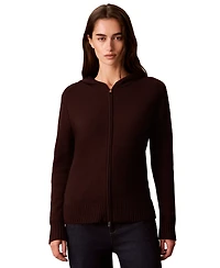 Calvin Klein Women's Lux Zip-Up Hoodie Sweater