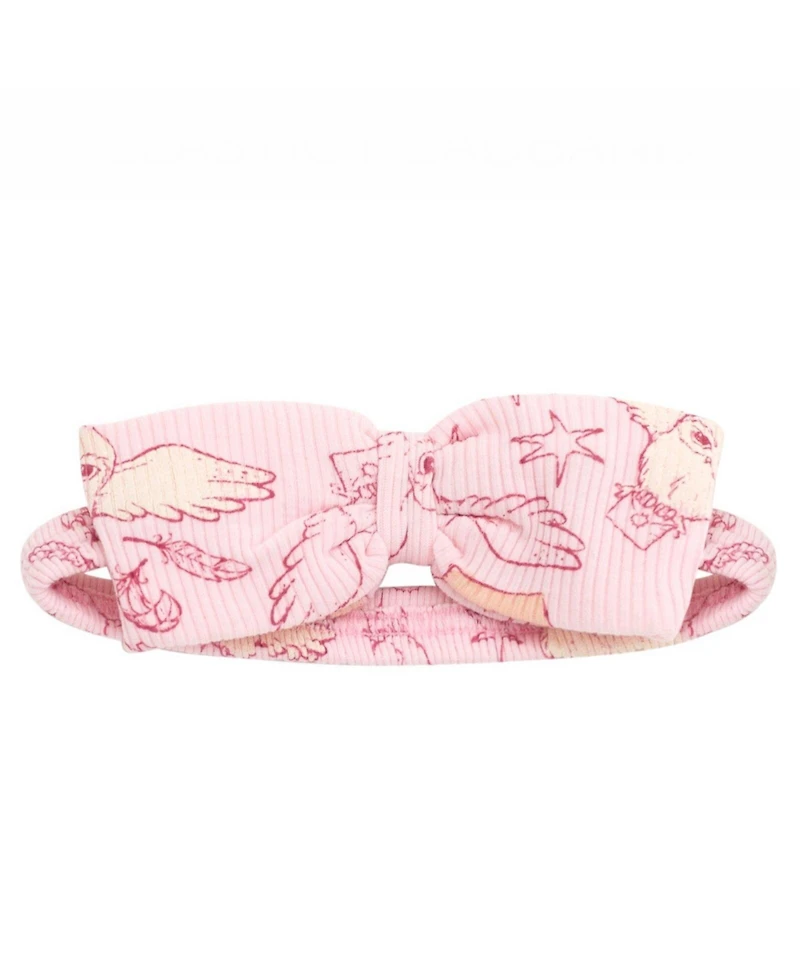 Harry Potter Baby Girls' Hedwig Short-Sleeve Ruffled-Shoulder Bodysuit, Shorts, and Headband, 3-Piece Set