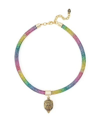 Kurt Geiger London Faux Stone Signature Eagle Rope Collar Necklace