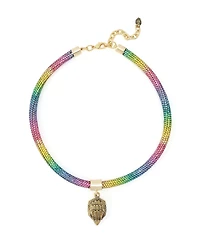 Kurt Geiger London Faux Stone Signature Eagle Rope Collar Necklace