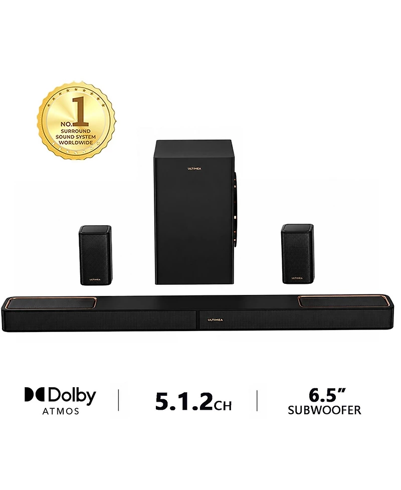 Ultimea Skywave F40 Boom 5.1.2ch Sound Bar with Dolby Atmos, Surround Sound System for Tv with 2 Surround Speakers, 460W