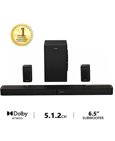 Ultimea Skywave F40 Boom 5.1.2ch Sound Bar with Dolby Atmos, Surround Sound System for Tv with 2 Surround Speakers, 460W