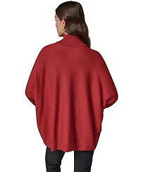 Donna Karan New York Petite Turtleneck Oversized Long-Sleeve Poncho