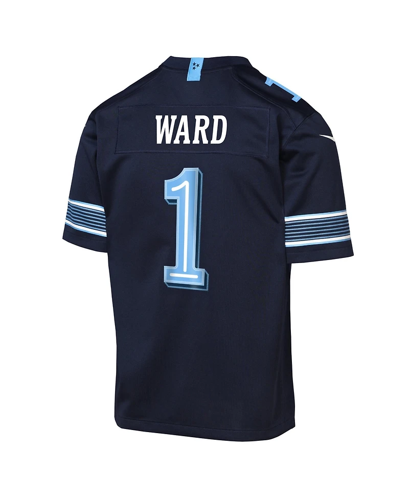 Nike Big Boys and Girls Cameron Ward Navy Tennessee Titans 2026 Rivalries Collection Game Jersey