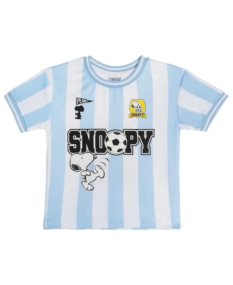 Peanuts Boys' 4-20 Snoopy Soccer Striped-Mesh Jersey and Shorts, 2-Piece Set