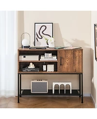 Gouun Buffet Sideboard Coffee Bar Cabinet with Power Outlets and Usb Ports