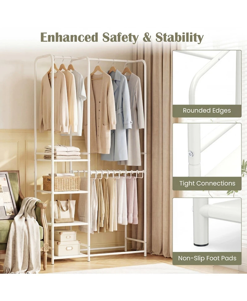Hongge Portable Closet Organizer with Ten Removable Pants Hangers