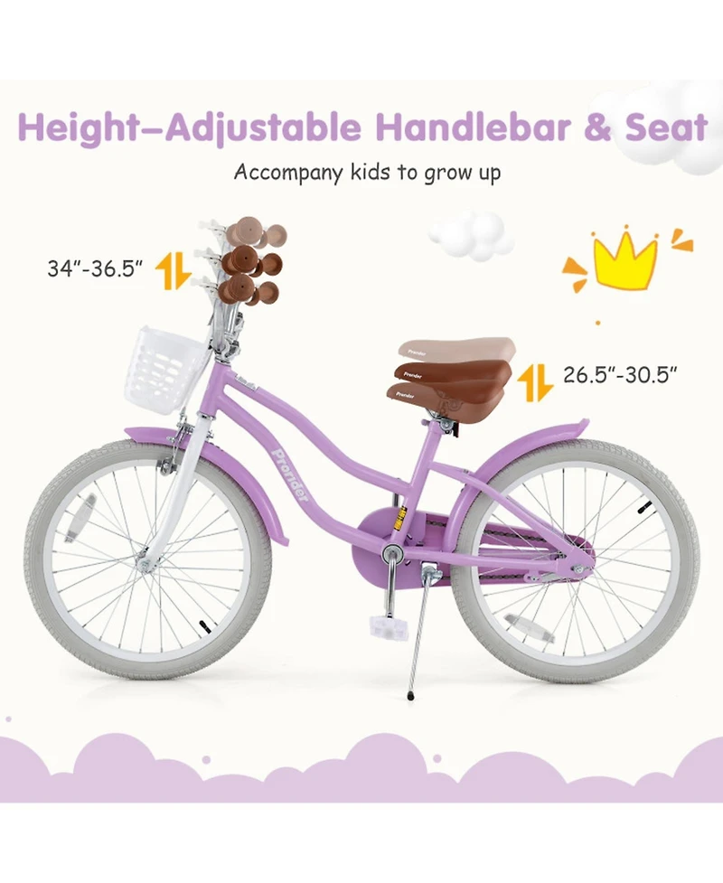 Hongge 20-Inch Kids Bike with Dual Brakes Helmet and Protective Gear Set Ages 8