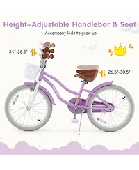 Hongge 20-Inch Kids Bike with Dual Brakes Helmet and Protective Gear Set Ages 8