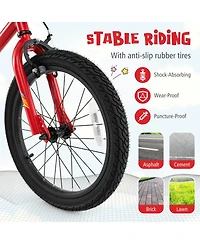 Hongge 18-Inch 7-Color Led Frame Kids' Bike with Training Wheels and Dual Brakes, 145 Lbs. Capacity, Ages 4-8