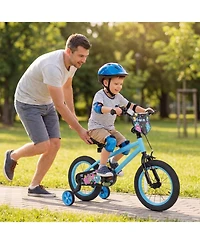 Hongge 14-Inch Kids' Bike with Training Wheels and Dual Brakes, Ages 3-5