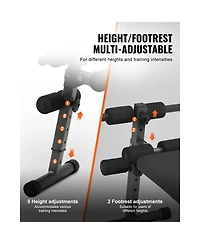 Hongge Folding Curved Decline Sit Up Bench with 5 Height Settings and 500 lbs Capacity for Ab Workouts